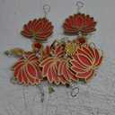 10 Pcs Lotus Decorations for Pooja Diwali Floral Wall Hanging Garlands for Temple Decor Indian Pooja Wood Decoration Back Dropper Showpiece for Diwali Home Wall Room Decor(Bell Style)