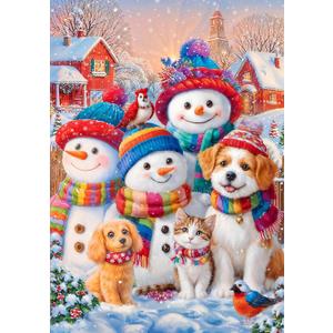 Puzzles for Kids Ages 4-6 6-8 8-10, 200 Piece Christmas Snowman Holiday Jigsaw Puzzles, Kids Puzzles Wonderful Xmas Gifts, Christmas Puzzle Stocking for Boys Girls
