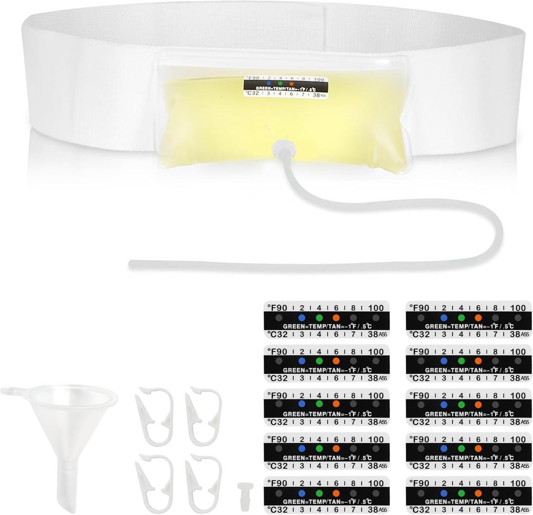 Urine Test Complete Kit  2 to 4 oz Concealed Sample Bag with Adjustable Belt, Temperature Strips & Funnel, Reusable Storage System for Hospitals,Emergency and Travel