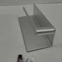 Paper Towel Holder with Shelf for Kitchen, Paper Towel Holder Wall Mount for Bathroom, Self-Adhesive Anti-Rust Aluminum, No Drill or Wall-Mounted with Screws (Dull Polished Silver)