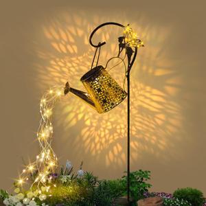 SRNPMIU Solar Watering Can Light, Solar Outdoor Decorative,Garden Decor Lights for Yard, IP65 Waterproof Hanging Lantern Landscape Lights, Garden Gifts for Mom, Grandma Women Birthday (Yellow)