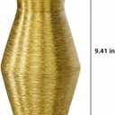 Gold Ceramic Vase, 10 Inch Modern Pottery Vases for Centerpieces, Decorative Textured Flower Vase for Living Room, Easter Table, Dining Table, Fireplace Mantel Decor