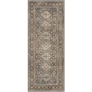 GENIMO Runner Rug 2x5 Machine Washable Non Slip Vintage Hallway Runner Rug, Low Pile Lightweight Rugs for Entryway, Hallway, Kitchen and Corridor, Distressed Deep Brown