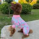 Xqpetlihai Recovery Shirt for Abdominal Wounds or Skin Diseases Bodysuit Dogs Pajamas for Shedding Allergy Anti Licking Pink Bow Surgery Suit for Dogs Female(B-S) (Small (Pack of 1))