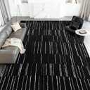 YIHOUSE 6x9 Abstract Line Area Rug, Modern Washable Stain Resistant Rugs Non Slip, Soft Indoor Floor Carpet for Living Room, Bedroom,Dining Room, Black and White