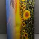 Wall Art Canvas Painting Beautiful Sunset Over Sunflower Field 1 Piece Colorful Sky with Clouds Picture Poster Print Framed and Stretched Ready to Hang for Living Room Bedroom Office (40L" x 20W", Gold)