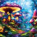 PuzzOne Puzzles for Adults 1000 Pieces Mushroom Village Jigsaw Puzzles Forest Fantasy Night for Challenging Game Adults Seniors Home Decor Great Gift, 27.5 x 19.7 Inch
