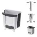 Trash Can, Foldable Waste Bin for Kitchen, Collapsible Hang Small Plastic Garbage Can 2.4 Gallon for Cabinet/Car/Bedroom/Bathroom/Kitchen/Office (White, 1PC)