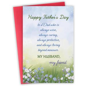3 x Fathers Day Card for Husband, Romantic Fathers Day Card Gifts from Wife, Father's Day Cards Gifts to My BaBy's Father