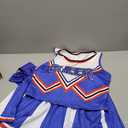 JenPen Women's Cheerleader Costume Halloween High School Cheerleading Outfit Musical Cheer Uniform Hair Bow Pom Pom (Medium, Blue)