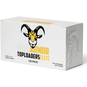 Elite 100% UV Ultra Clear Seamless Toploaders for 35pt Standard Cards - 3" x 4" Rigid Card Holders (100 Toploaders)