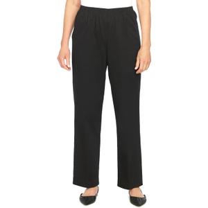 Alfred Dunner All Around Elastic Waist Cotton Short Twill Pants (16, Black)