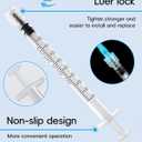 1ml Luer Lock Syringe without Needle - 1cc Plastic Syringes, Sterile, Individually Sealed, Pack of 50