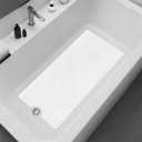 Peel and Stick Bathtub Mat - White Adhesive Vinyl Anti Slip with Drain Cut Out - Non Slip Shower Bath Mat - Extra Long Bathroom Accessory for Wet Area 16" X 40" - White