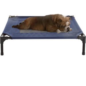 Elevated Dog Bed - 30x24-Inch Portable Pet Bed with Non-Slip Feet - Indoor/Outdoor Dog Cot or Puppy Bed for Pets up to 50lbs by PETMAKER (Blue) (Medium)