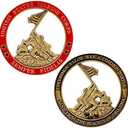 Marine Corps Iwo Jima USMC Challenge Coin with Actual Sands of Iwo Jima - Marine Corps Gifts Disabled Vet Owned Business - Iwo Jima Coin
