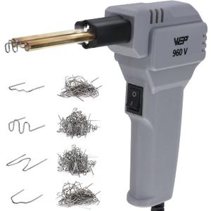 WEP 960-V Grey Plastic Welder Kit 110V with LED Lights with 200 Hot Staples and Pliers for Car Bumper Plastic Welding, Plastic Gas Tank Repair, a Great Automotive Tools for Mechanics