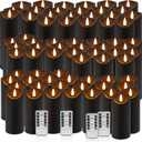 72 Pack Black Flameless LED Simulation Candle with Remote Control