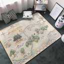100 Acre Wood Map Rug Jungle Forest Area Rugs Modern Living Room Bedroom Playroom Home Decor Carpet Non-Slip Floor Mat 5' x 7'