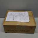 Geometric Ceiling Fan with Lights and Remote Control, 3 Light Colors, 6 Speeds, Low Profile Flush Mount for Kitchen, Bedroom, Living Room (24"-Dark wood grain color)