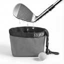 Golf Club and Golf Ball Cleaning Bag, Waterproof Clean Face Technology Liner, Detachable Clip, Machine Washable, Cleans Club Grooves, Dry Exterior