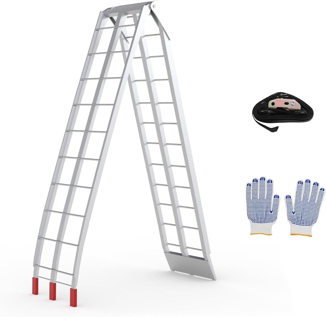 Lightweight Motorcycle Ramps for Pickup Trucks, 750 LBS Loading Capacity Aluminum Dirt Bike Ramp, 89 in x 12 in, 1PC