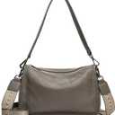 Genuine Leather Crossbody Bag Womens Lightweight Shoulder Purse ladies Small Hobo Handbag (Dark Grey)