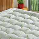 Mattress Pad King Size - 3D+7D Down Alternative Fill, Viscose Made from Bamboo Cover, Extra Plush for Back Pain, 8"-18" Deep Pocket(78"x80")