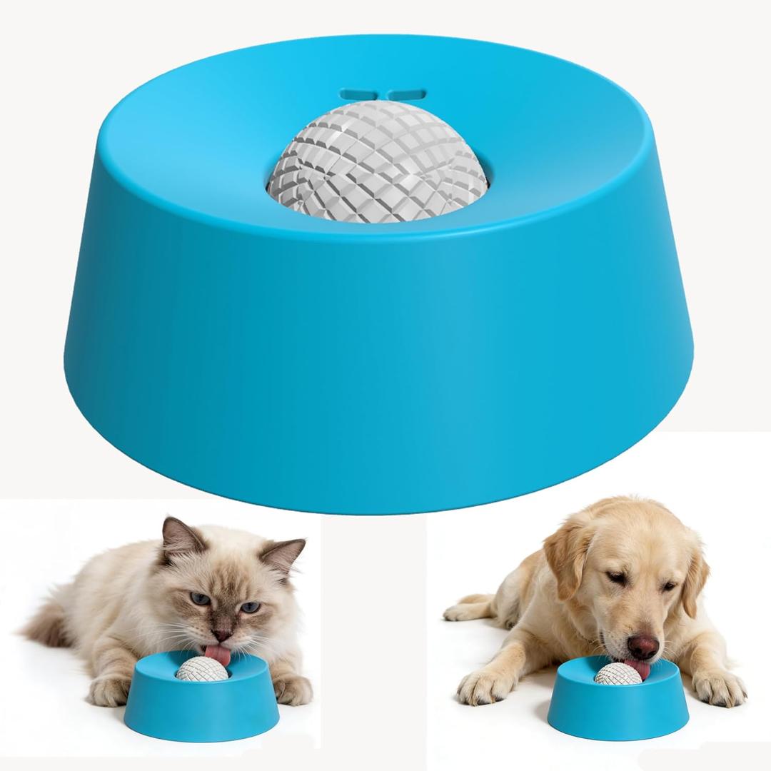 Magiinzaa Slow Eating Bowl for Dogs, Plastic Dog Licking Bowl, Dog Licking Toy, Dog Licking Ball, Slow Eating Bowl for Dogs (Suitable for Large Dogs), Liquid Snack Bowl (Blue)