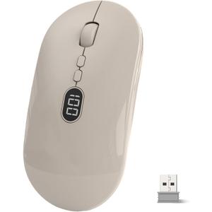 MAGIC-REFINER X1 Wireless Computer Mouse for Laptop with Battery Level Visible, 2.4G Portable Ultra Slim USB Mouse, Silent Click 1600 DPI for Windows/Mac/PC/Office