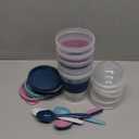 EYNEL On The Go Cereal Yogurt Cups with Lids and Spoon, Overnight Oats Container, Reusable Parfait Plastic Milk Jar Breakfast Crunch Granola Oatmeal Smoothie Snack Prep Bowl To Take Along, Pack 5