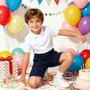 Pink Shorts for Boys Flat Front Dress School Uniform Shorts Casual Travel Hiking Shorts Size 3T