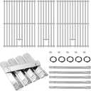 Adviace Replacement Parts for Nexgrill 720-0882A Evolution Infrared Plus 5-Burner Grill, Stainless Steel Heat Plates, Burner Tubes and Igniter, Grill Grates for Nexgrill 5 Burner 720-0882A Gas Grill