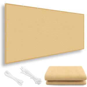 LOVE STORY 8x12 FT Sun Shade Cloth with Grommets Pergola Shade Cover 95% UV Protection for Patio Outdoor, Sand