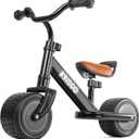KRIDDO 1-2 Year Old Balance Bike, Mini Cruiser for First Birthday, Black, Medium