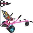 Gotrax Hoverboard Kart Seat Attachment Accessory for 6.5" 8" 8.5" 10" Self Balancing Scooter, Adjustable Frame Length and Handlebar Control Buggy Attachment, Hover Board Go Kart Accessory Kids Adults