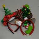 Fovths 6 Pack Christmas Headbands LED Reindeer Head Boppers Xmas Antler Santa Elves Hair Bands for Christmas Holiday Party Accessoriess