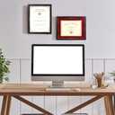 Red Diploma Frames 11x14 with Mat - Certificate Frame 8.5x11 Inch with Mat - 11x14 Inch Without Mat - For Document/Photo(Double Mat - Red with Gold Rim