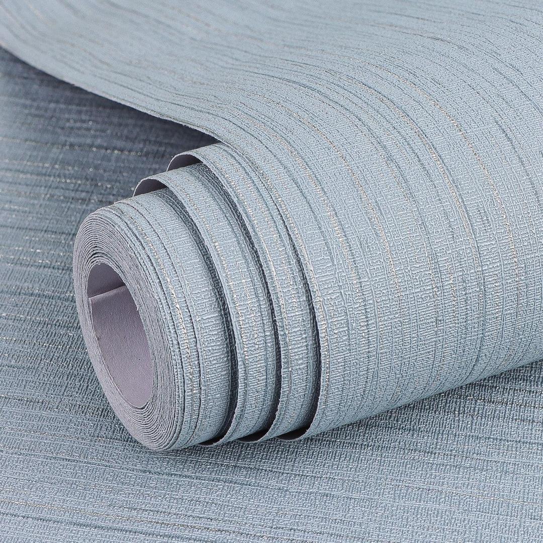 Arthome 23.6"x200" Blue Peel and Stick Wallpaper Grasscloth Textured Contact Paper,Self-Adhesive and Removable Wall Paper for Bedroom,Living Room,Cabinet,Countertop,Stick On Wall Covering (23.6" x 196.9")