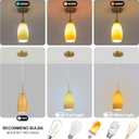 Viinew Mini Glass Pendant Light 4.72" Walnut Wood Grain Pendant Lights 1-Pack Handblown Art Oval Glass Hanging Pendant Light for Kitchen Island Dining Room Living Foyer Hallway Entry Brushed Gold