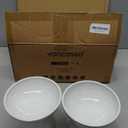 vancasso Elevated Cat Bowls 2-Pack, Ceramic Raised Cat Food and Water Dishes with 5.1" Height & 6.2" Wide Opening - Anti Vomit, Whisker Fatigue Relief for Senior Cats, and Small Dogs (White)