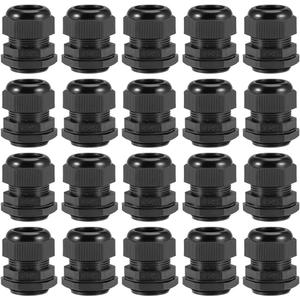 uxcell M32x1.5 Cable Gland 16mm-21mm Wire Hole Waterproof Nylon Joint Adjustable Locknut with Washer Black 20pcs