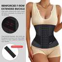 KIMIKAL Women Waist Trainer Corset Belt: Under Clothes Sport Tummy Control Long Torso Shapewear (Black, S)