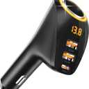 4 IN1 215W Cigarette Lighter Adapter, Car Charger,Type C Dual USB Cigarette Lighter Splitter with LED Voltage Display, Car USB Charger Multi Port for iPhone 17/16/15 Pro Max, Android, Samsung Galaxy.