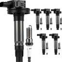 Autoexact Ignition Coil Pack and Iridium Spark Plugs Kit Fit for Ford 2011-2017 Explorer 2007-2016 Edge F150 Taurus Mustang Flex Mazda CX-9 Lincoln MKX MKZ 3.5L 3.7L V6, Replaces UF595 90083 6 Sets