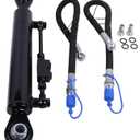 Solarhome New Hydraulic Top Link Cat. 2-2 with Locking Block 22 3/8 - 33 1/2 with 2 x Hose, 2-Way Check Valve Hydraulic Cylinder Compatible with Tractors, Excavators