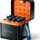 12-Pack Rechargeable Lithium AAA Batteries with Charger, 1.5V Constant Output, 1100mWh High Capacity, 12-Slot Triple AAA Li-ion Charger with Smart Charging, Multiple Charging Protections