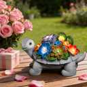 Linkax Valentines Day Gifts for Her, Solar Garden Decor for Outside Yard Outdoor Home Patio Decor, Turtle Statues Birthday Gifts for Grandma Mom Women Sister, Easter Mothers Day House Warming Present