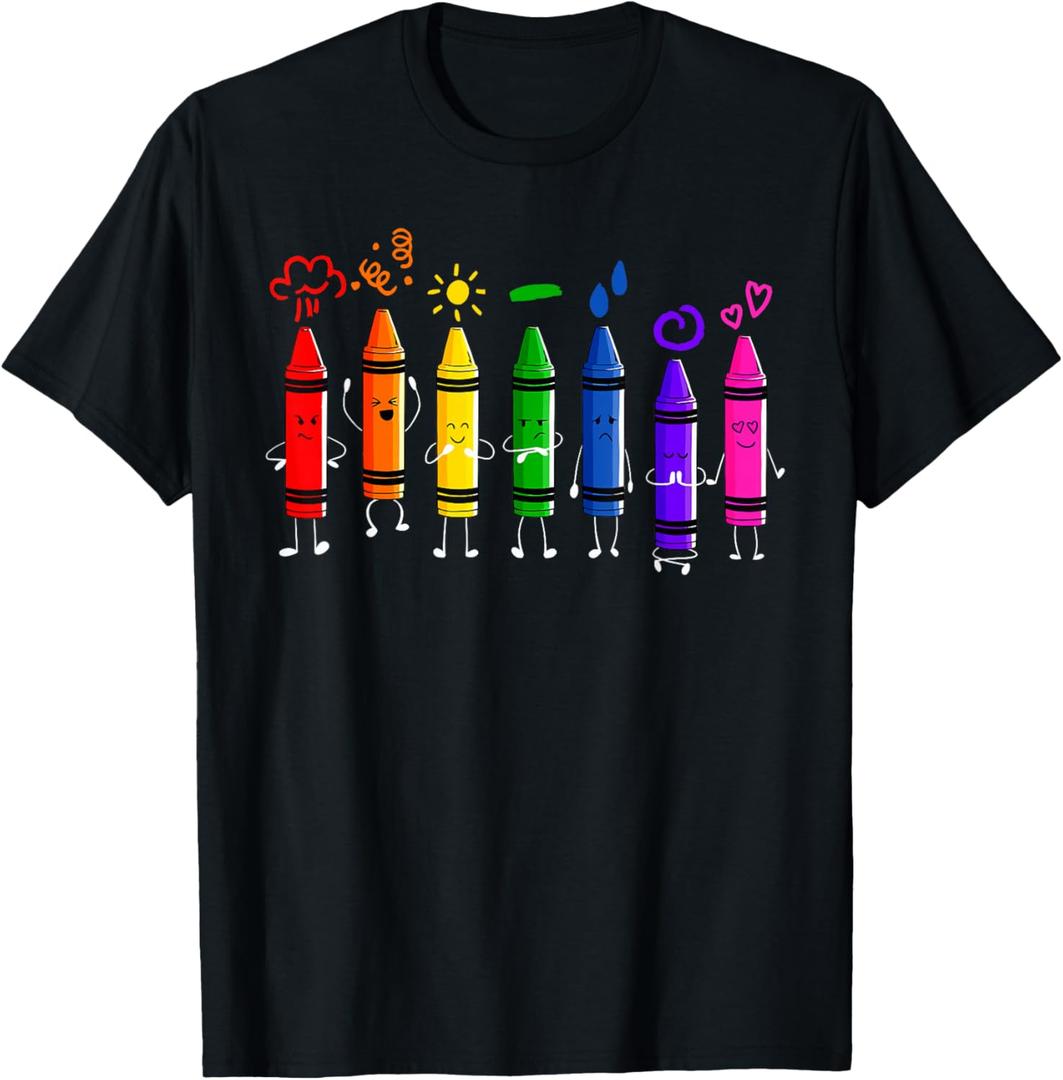 Crayons Teacher Student First Day of School Back to School T-Shirt S