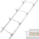 4-Rung Window Well Ladder Straight, Heavy Duty Steel Fire Escape Ladder, Powder-Coated Basement Egress Window Ladder 45.2" Lx17.9 W, White